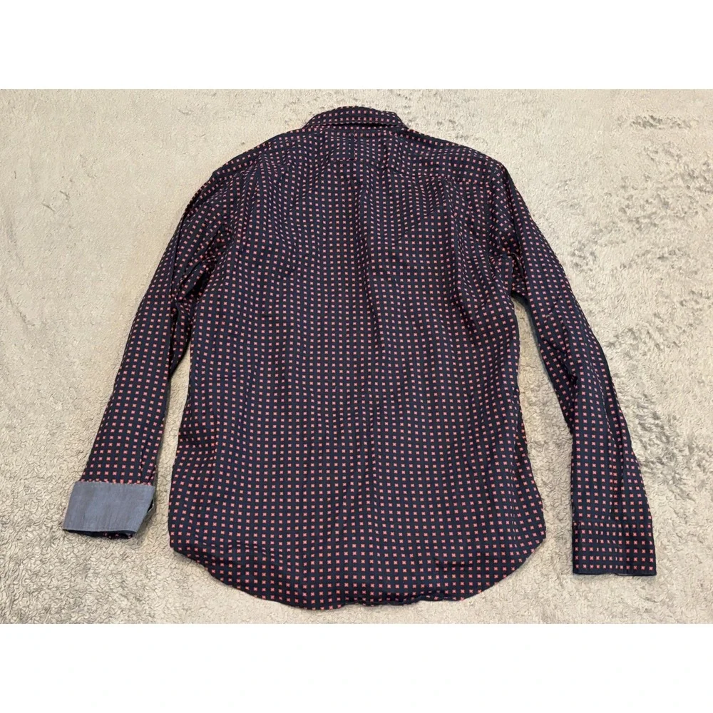 Banana Republic Mens Medium Camden Fit Geometric Blue Button Down Shirt